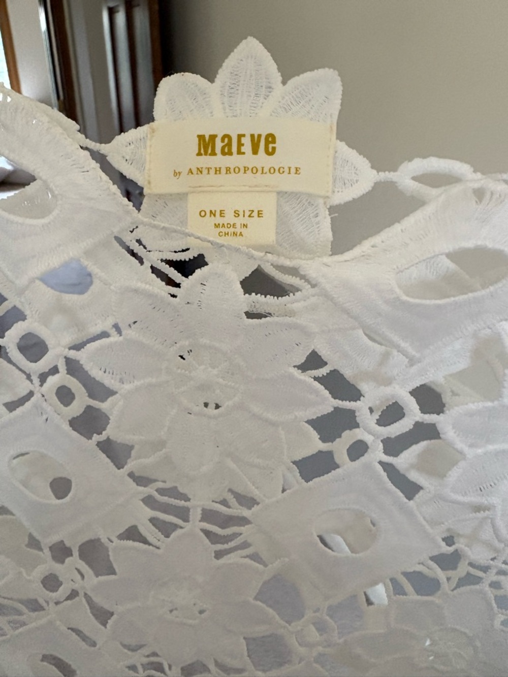Anthropologie Maeve White Lace Crochet Tank - Picture 2 of 3